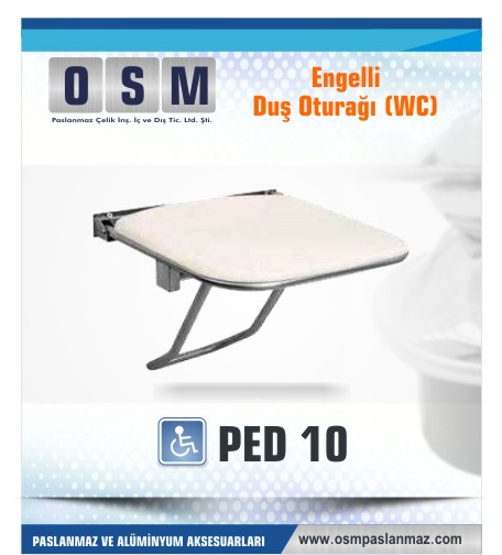 PASLANMAZ ENGELLİ DUŞ OTURAĞI PET 10